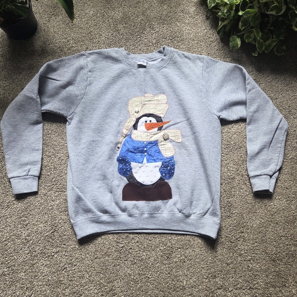 Gray Snowman Crewneck Sweater - Picture 1 of 4